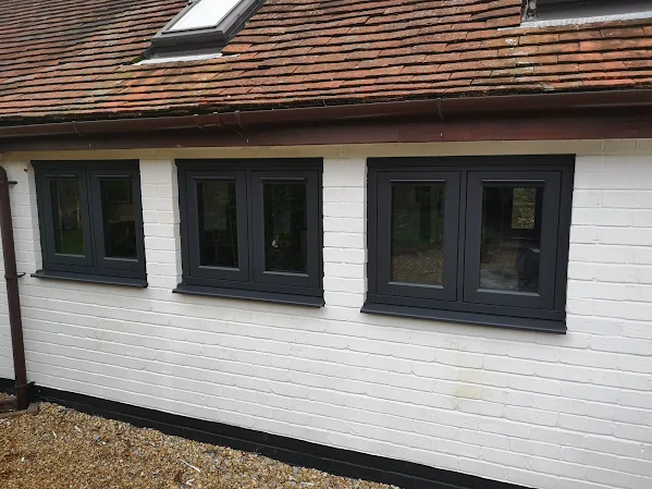 Lower level extension with new Anthracite Grey double glazed windows